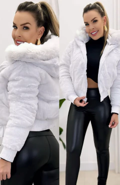 Puffer Dupla Face Aline Branca