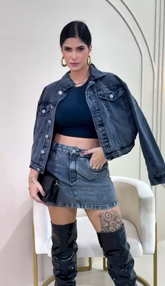 Saia Jeans Black Estonada Preta - AUTHENTIC STORE LTDA