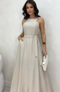 Vestido Longo Meia Lua Nude - comprar online