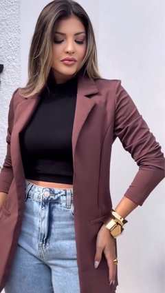 Blazer Feminino Alongado Marrom - AUTHENTIC STORE LTDA