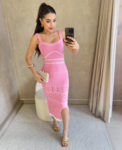 Vestido Midi Modal Sany Rosa - loja online