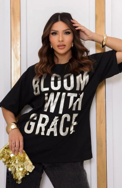T-Shirt Bloom With Grace Preto - comprar online