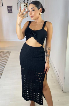 Conjunto Modal Cropped Saia Deyse Preto