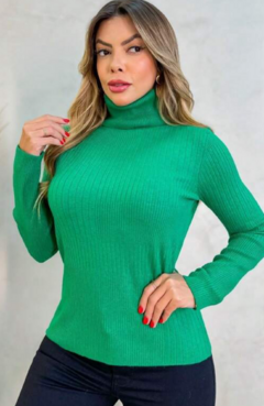 Blusa Gola Alta Dupla Nadia Verde