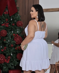 Vestido Curto Plus Size Marcela Branco - comprar online
