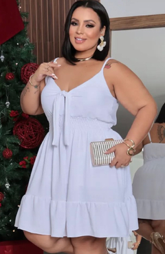 Vestido Curto Plus Size Marcela Branco
