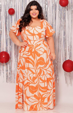 Vestido Plus Vivian Laranja 3401
