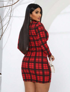Vestido Curto Xadrez Sophie Vermelho - comprar online