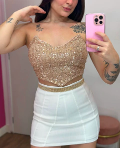 Corset Paetê Angel Dourado 45457 - comprar online