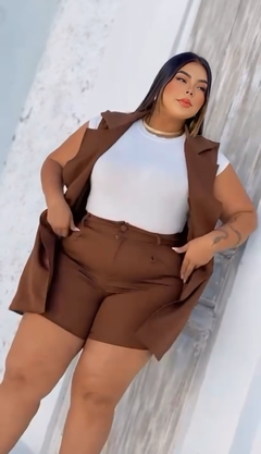 Conjunto Colete Rita Marrom - comprar online