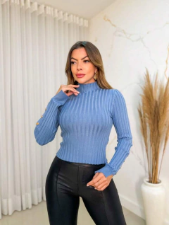 Blusa Modal Canelada Lany Azul - AUTHENTIC STORE LTDA