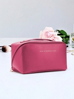 Nécessaire Bolsa Couro Pu Feminina Organizador Viagem Maquiagem Cosméticos Grande - Pink - comprar online