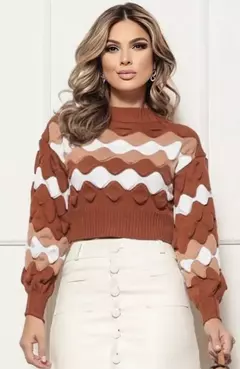 Blusa Modal Losangos Caramelo - comprar online
