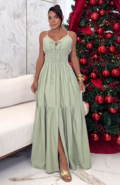Vestido Debbie Sensorial Verde Menta