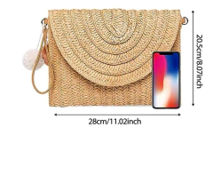 Bolsa De Palha Envelope Feminina Clara - loja online