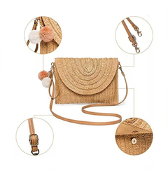 Imagem do Bolsa De Palha Envelope Feminina Clara