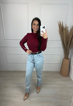 Blusa Modal Canelada Leticia Vermelho - loja online
