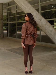 Calça Legging Pézinho Marrom na internet