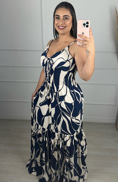 Vestido Longo Debbie Azul Marinho - comprar online