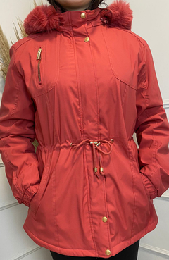 Jaqueta Plus Impermeável Peluciada Vermelho