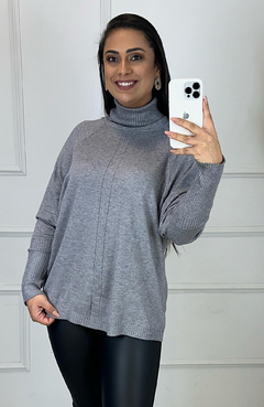 Blusa Poncho Modal Sara Cinza