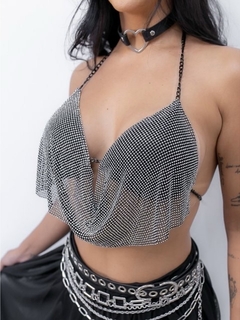 Cropped Strass Shine Preto na internet