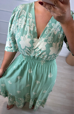 Vestido Longo Kaftan Verde Claro 844 - AUTHENTIC STORE LTDA