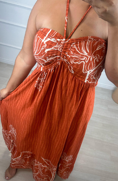 Vestido Longo Tatiane Estampado Terracota - comprar online