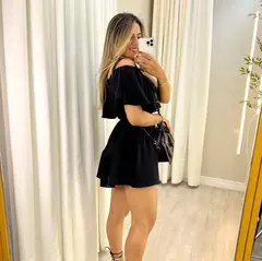 Imagem do Vestido Macaquinho Kessia Preto