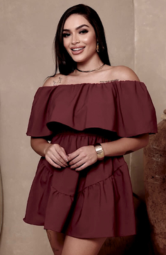 Vestido Macaquinho Kessia Marsala - comprar online