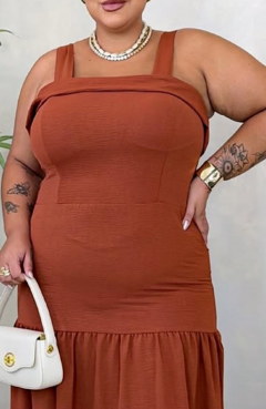 Vestido Longo Plus Maria Marrom - AUTHENTIC STORE LTDA
