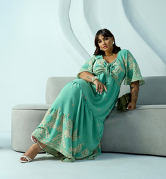 Vestido Longo Plus Barbara Verde na internet