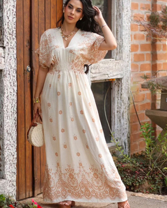 Vestido Longo Kaftan Nude 70257 - loja online