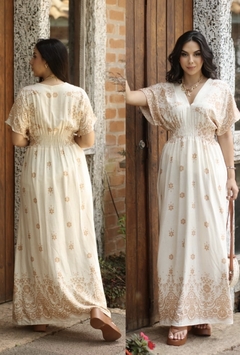 Vestido Longo Kaftan Nude 70257 na internet