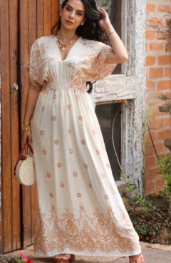Vestido Longo Kaftan Nude 70257 - comprar online