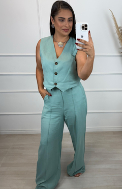 Conjunto Linho Paola Verde Menta - comprar online