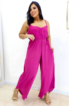 Macacão Pantalona Giseli Fúcsia