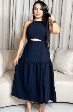 Vestido Midi Camila Preto - comprar online