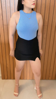 Body Modal Regata Gola Alta Katiane Azul Claro - AUTHENTIC STORE LTDA