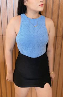 Body Modal Regata Gola Alta Katiane Azul Claro