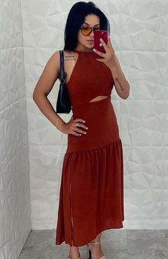 Vestido Midi Camila Terracota - comprar online
