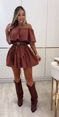 Vestido Macaquinho Kessia Marrom - loja online