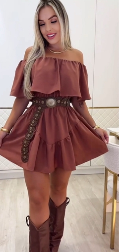 Vestido Macaquinho Kessia Marrom - AUTHENTIC STORE LTDA