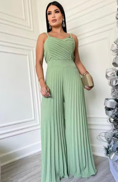 Macacão Plissado Antonella Verde - comprar online