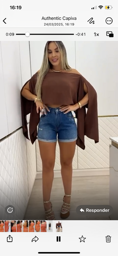 Imagem do Blusa Bata Capa Marrom
