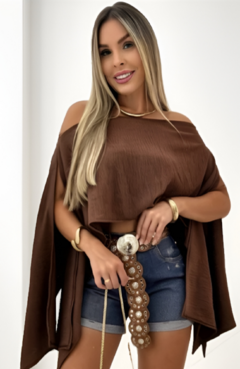 Blusa Bata Capa Marrom - comprar online