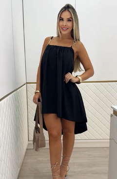 Macaquinho Vestido Sanny Preto - comprar online