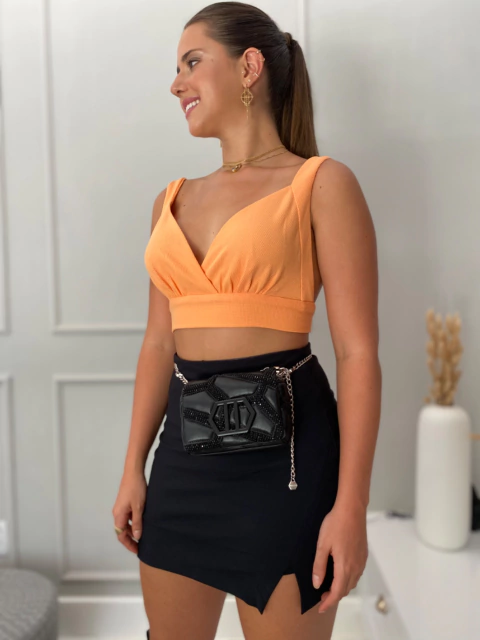 Cropped Laranja/Verde Flúor