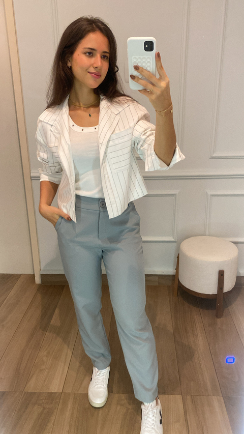 Calça alfaiataria Cinza stone