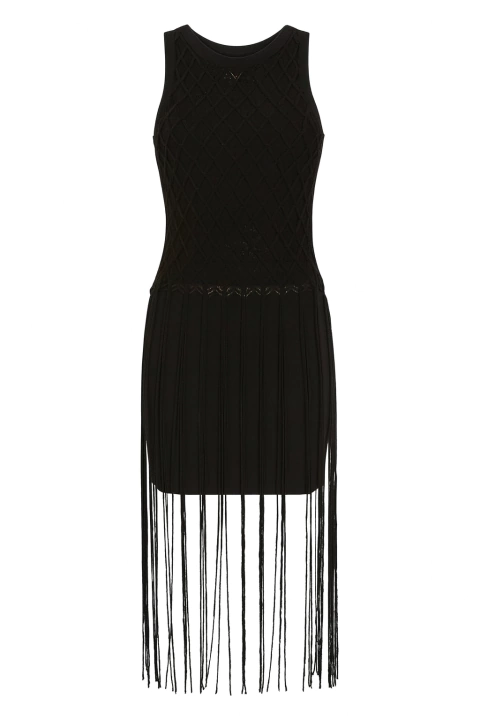 Vestido curto com franjas